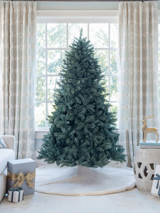 8' Tribeca Blue Spruce Artificial Christmas Tree with 650 Warm White LED Lights
