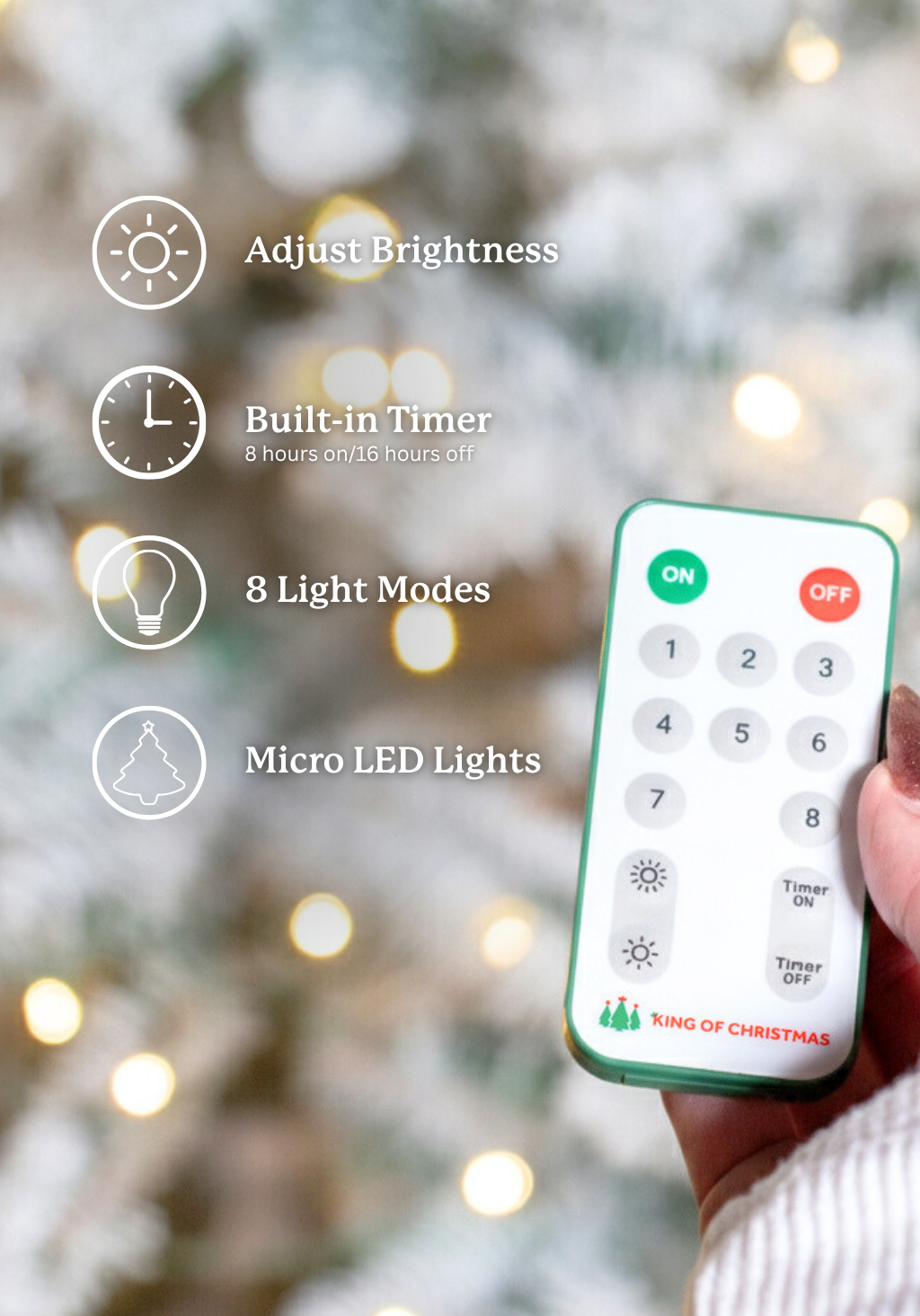 7.5' Rushmore Flock Artificial Christmas Tree 750 Warm White LED Lights