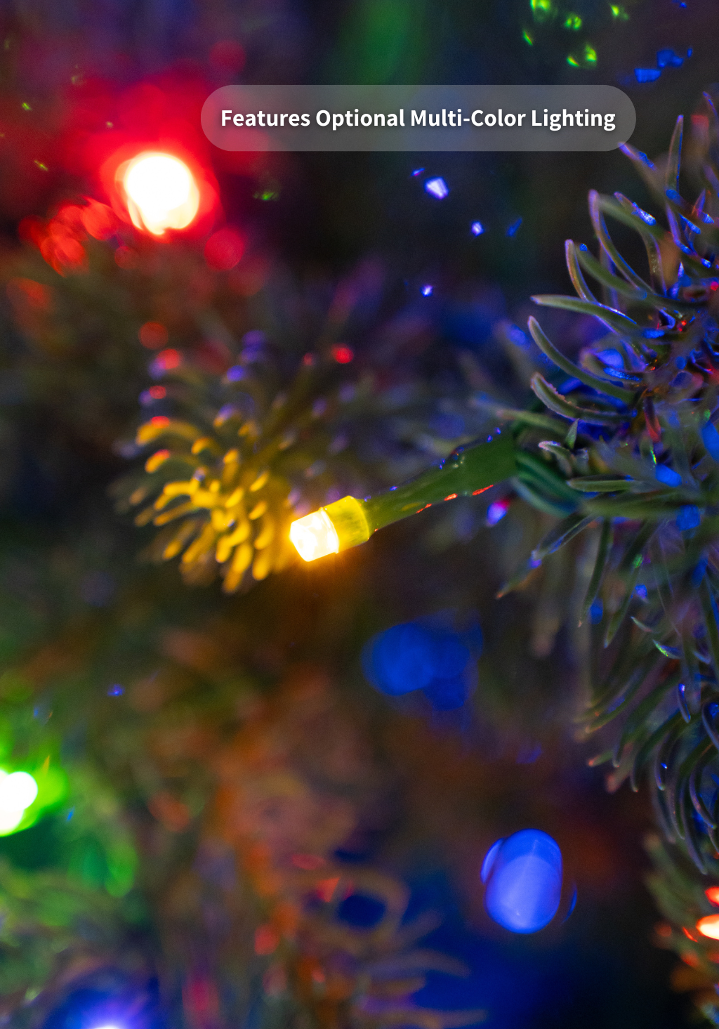 7.5' Cypress Spruce Artificial Christmas Tree with 1450 Warm White & Multi-Color LED Lights