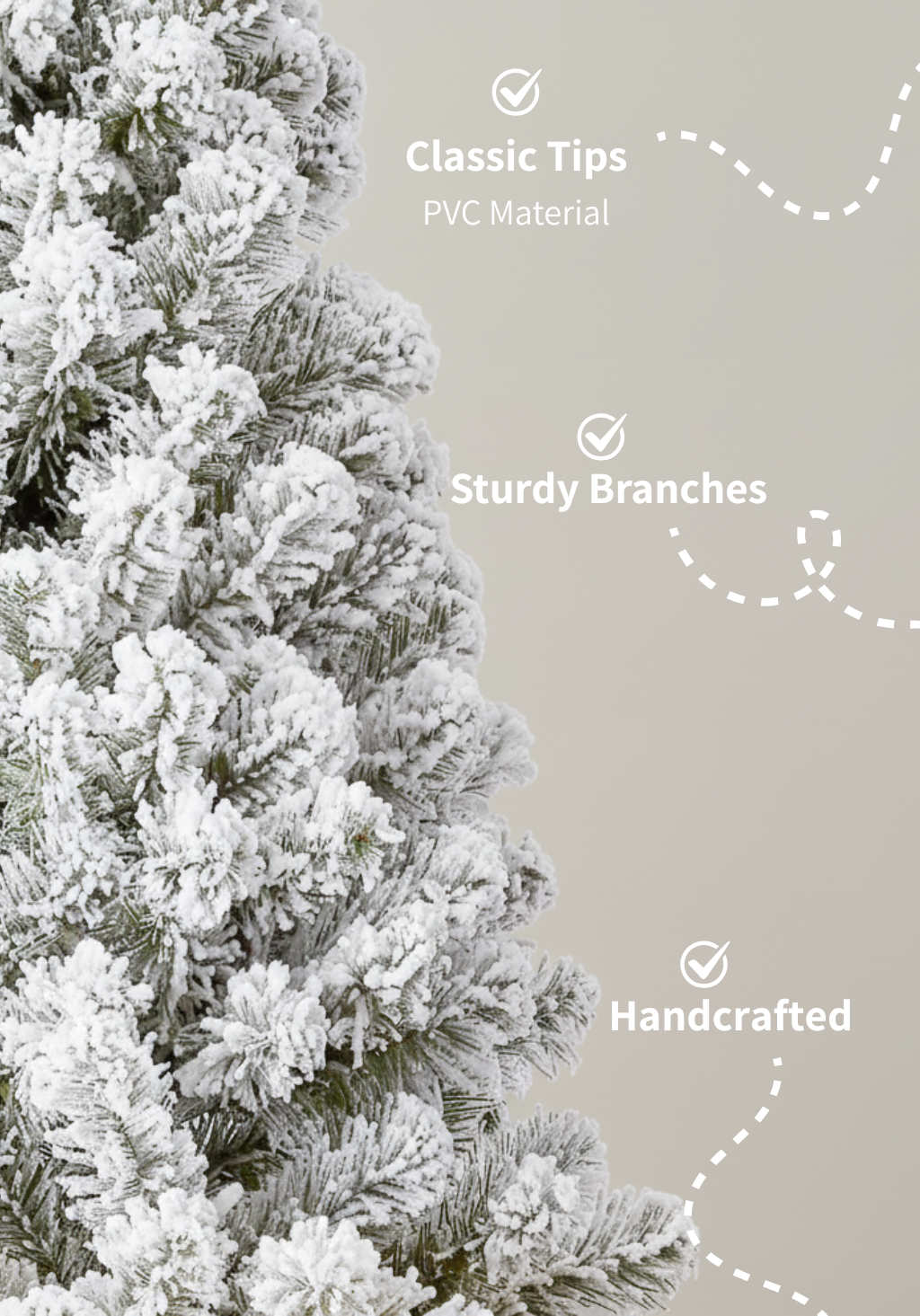 7' Prince Flock® Artificial Christmas Tree Unlit