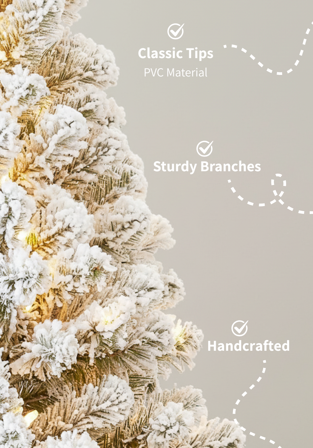 7' Prince Flock® Artificial Christmas Tree with 400 Warm White LED Lights