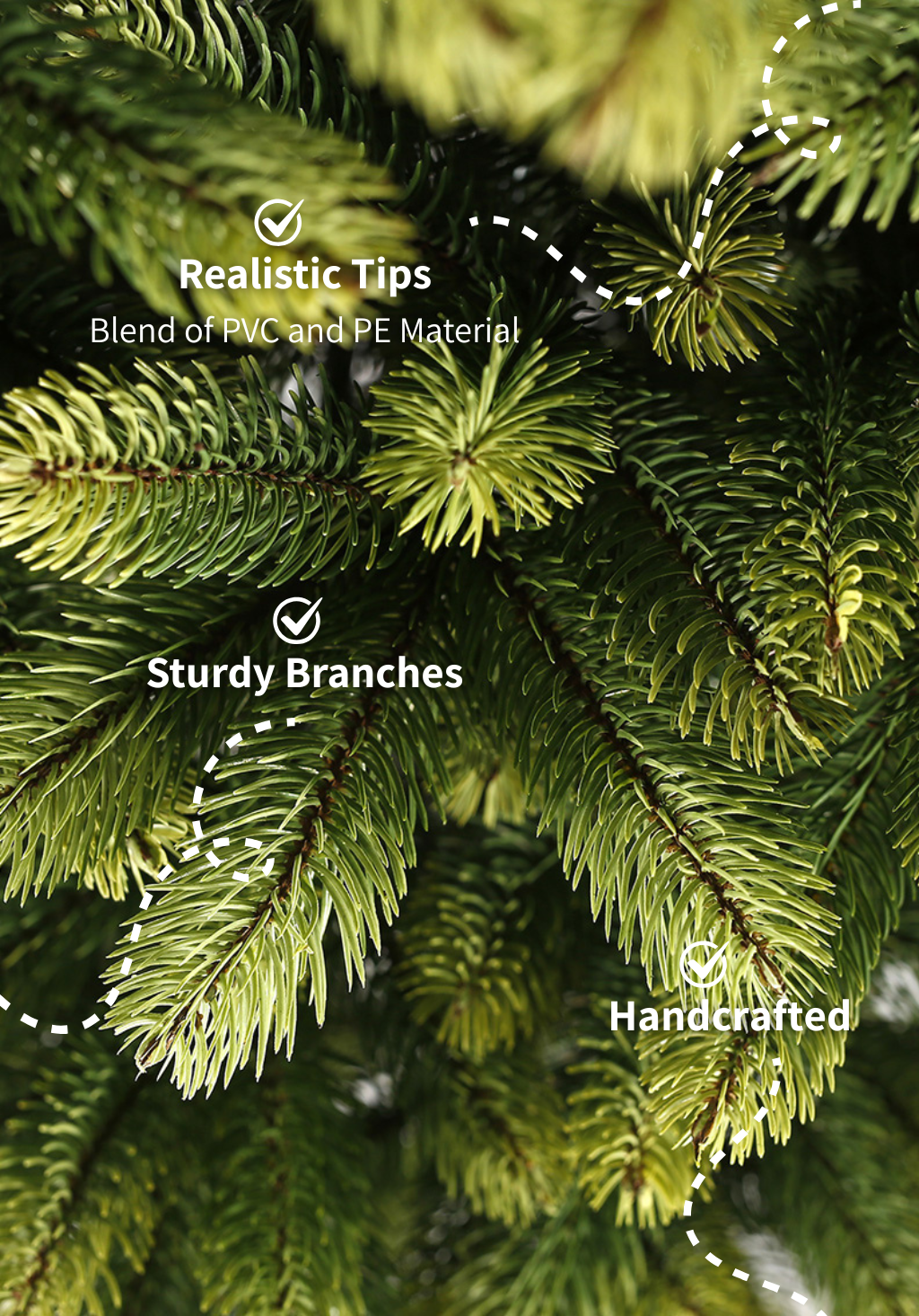 7.5' Royal Fir Artificial Christmas Tree with 1000 Warm White & Multi-Color LED Lights