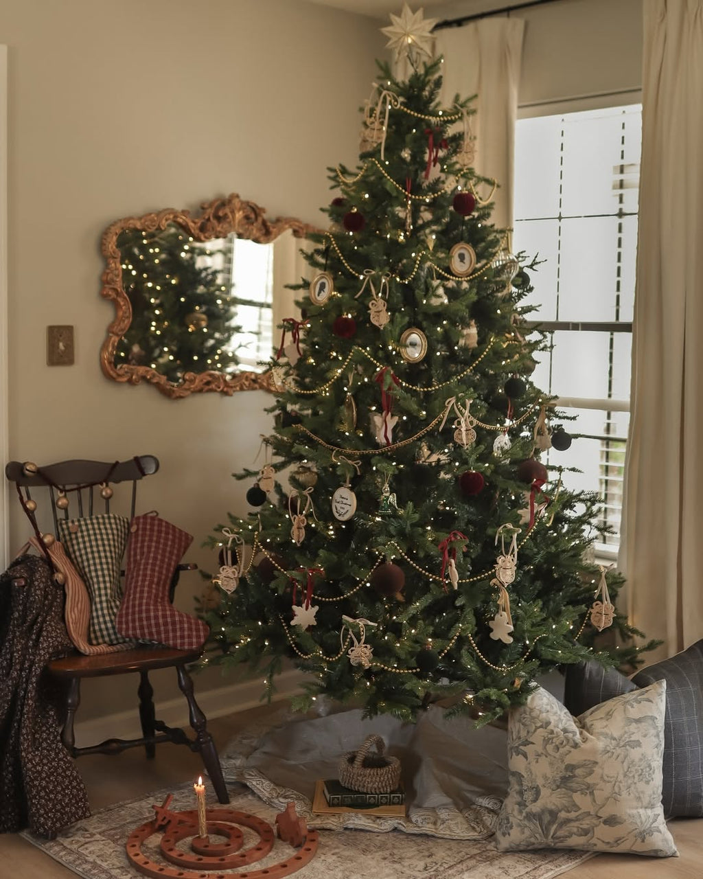 9' Scarlet Fir Artificial Christmas Tree with 1000 Warm White LED Lights